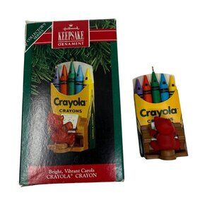 1991 Bright Vibrant Carols Crayola Crayons Hallmark Keepsake Ornament Bear w/box